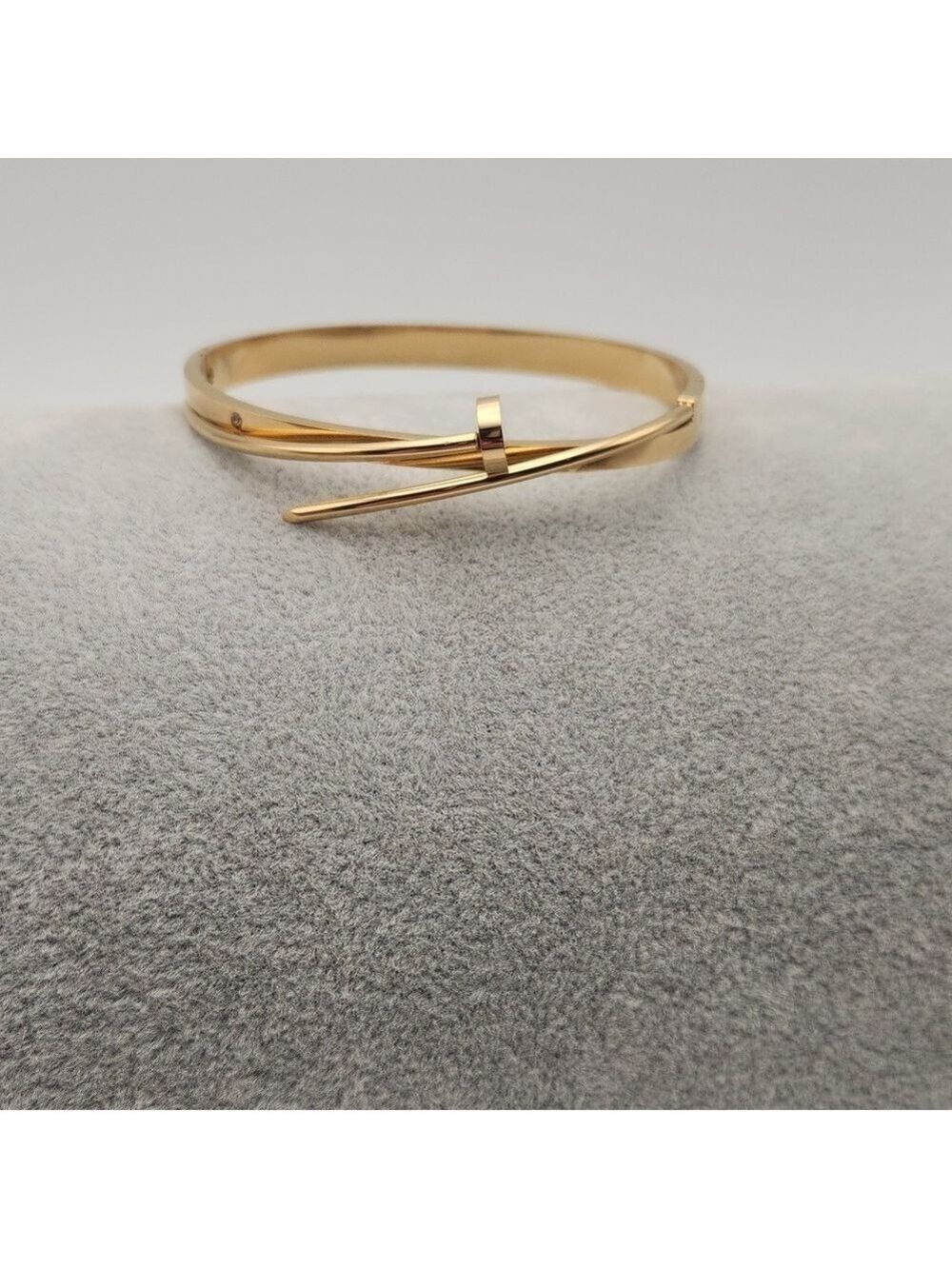 18K Gold Plated Nail Bangle Bracelet – Waterproof, Tarnish-Proof Stainless Steel
